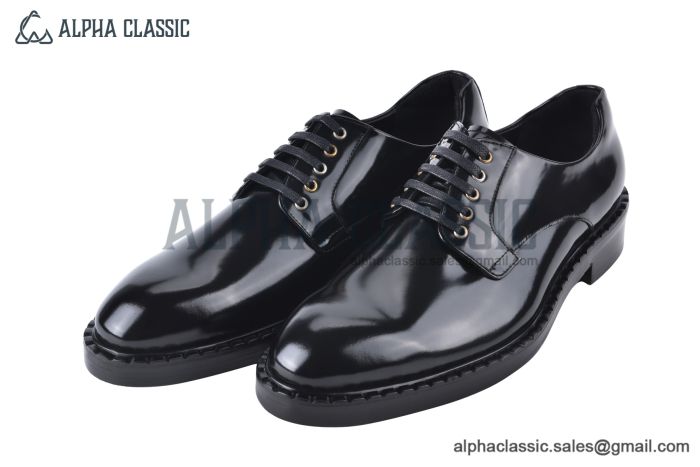 Prada Brushed Black Leather Derby