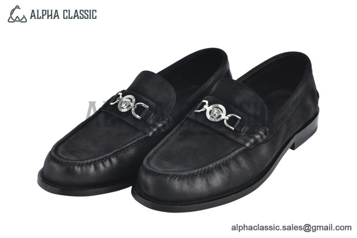 Versace Medusa '95 Black Grained Leather Loafer