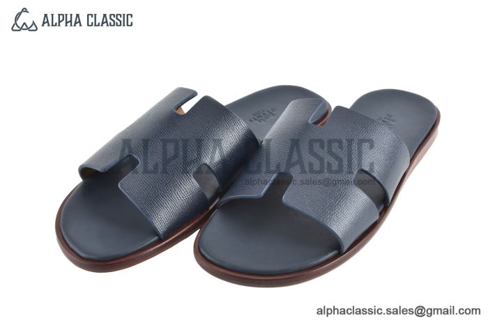 Hermes Izmir Dark Blue Epsom Leather Sandal