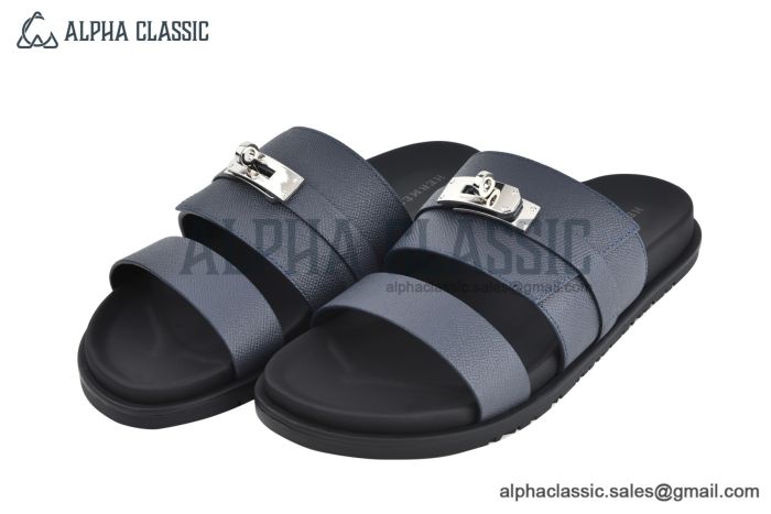 Hermes Jackson Dark Blue Epsom Leather Sandal