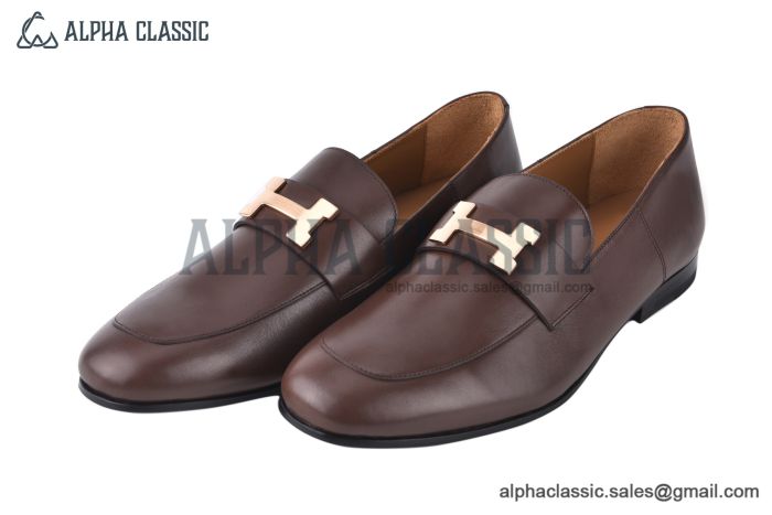 Hermes Paris Dark Brown Goat Leather Loafer