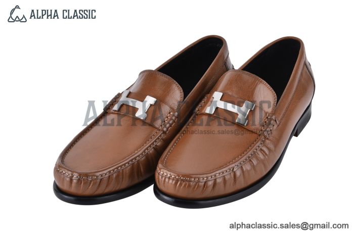 Hermes Karlo Brown Smooth Leather Loafer