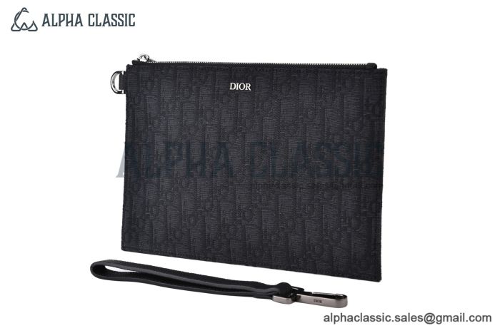 Dior A5 Pouch Black Oblique Jacquard
