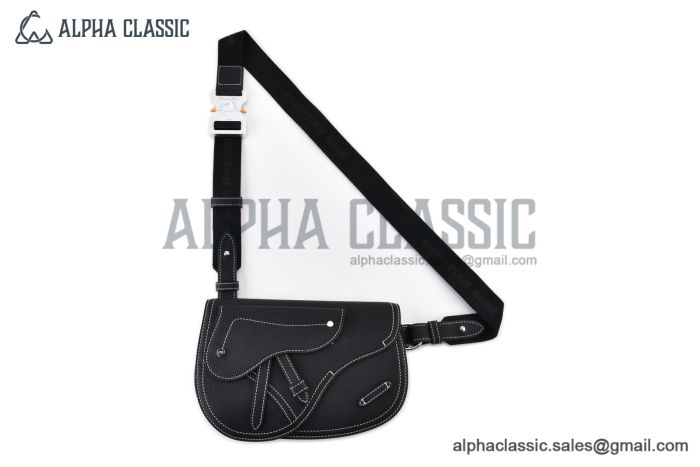 Dior Saddle Messenger Bag Black Grained Calfskin