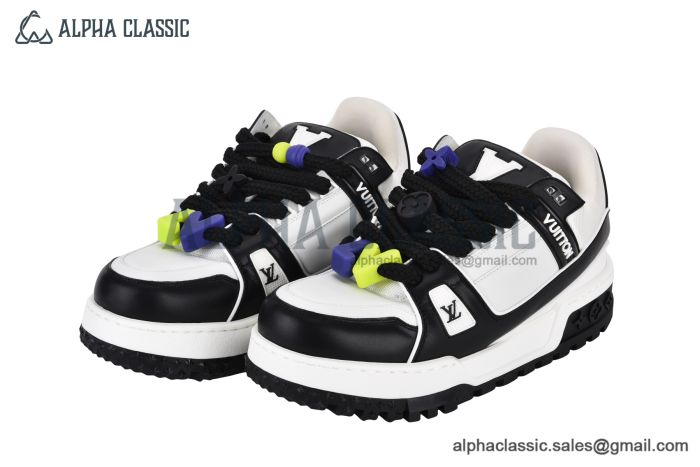 LV Trainer Maxi Sneaker Leather Black & White 1ABZQ9