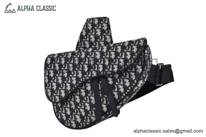 Dior Saddle Bag Beige & Black Oblique Jacquard