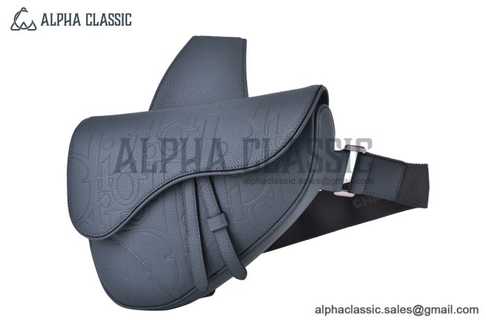 Dior Saddle Bag Deep Gray Gravity Leather with Deep Gray Grained Calfskin