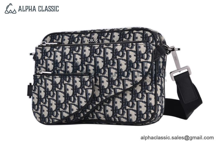 Dior Saddle Triple Pouch Beige & Black Dior Oblique Jacquard