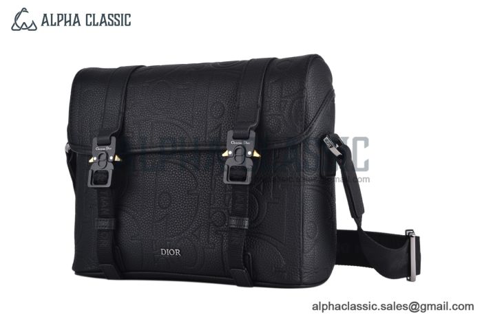 Dior Hit the Road Messenger Bag with Flap Black Gravity Leather with Black Grained Calfskin
