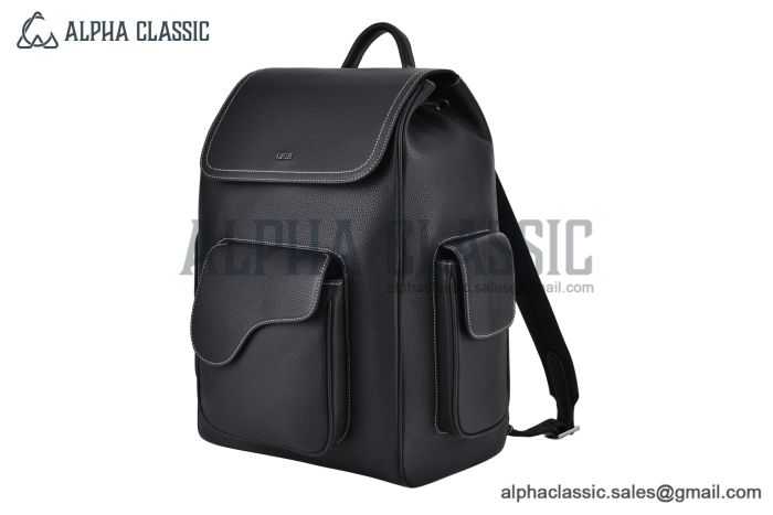 Dior Saddle Backpack with Sidepocket Black Grained Calfskin