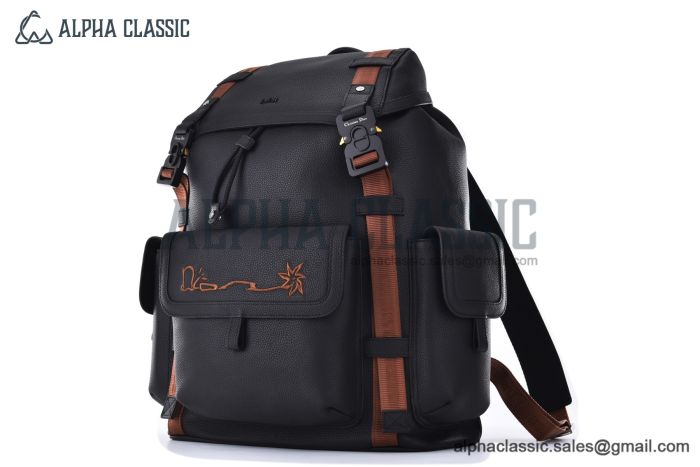 Dior x Cactus Jack Hit the Road Rucksack Black Grained Calfskin