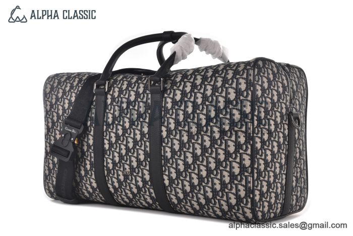 Dior Lingot 50 Bag Beige & Black Oblique Jacquard with Black Grained Calfskin