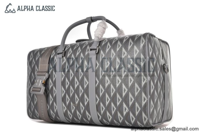 Dior Lingot 50 Bag Gray Diamond Canvas with Gray Smooth Calfskin