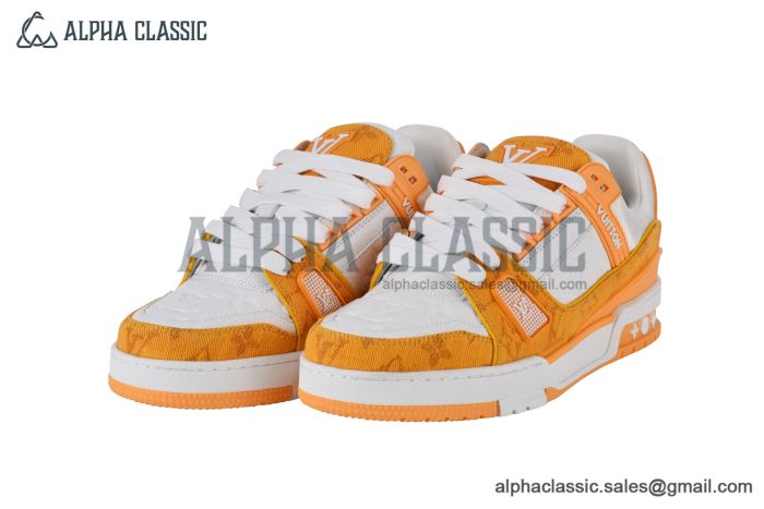 LV Trainer Sneaker Monogram Denim & Embossed Orange 1A9JHB