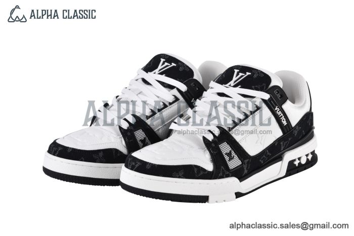 LV Trainer Sneaker Monogram Denim & Embossed Black 1A9JG9