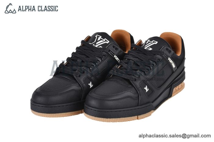 LV Trainer Sneaker Damier Embossed Leather Black 1AHTSW