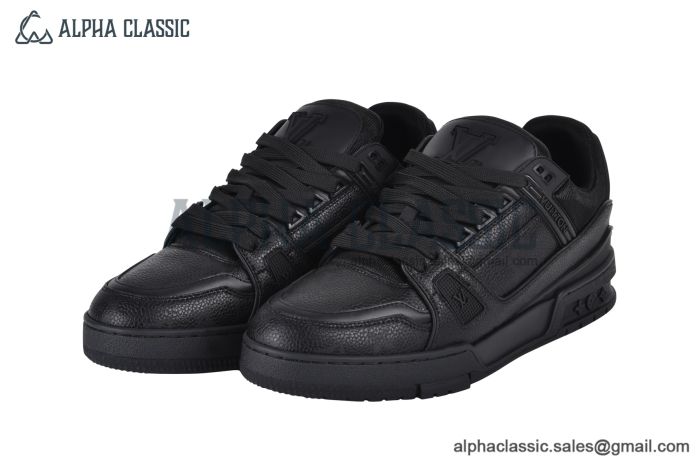 LV Trainer Sneaker Monogram Grained Leather Black 1AHDBP