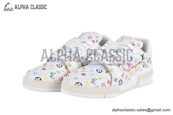 LV x TM Trainer Sneaker Monogram Grained Leather White 1AGZDN