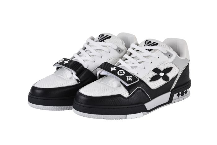 LV Trainer Sneaker Perforated Leather Black & White 1AHTDJ