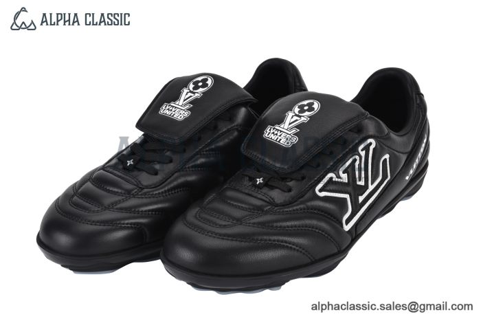 LV Footprint Soccer Sneaker Lamb Skin Black 1AHDRF