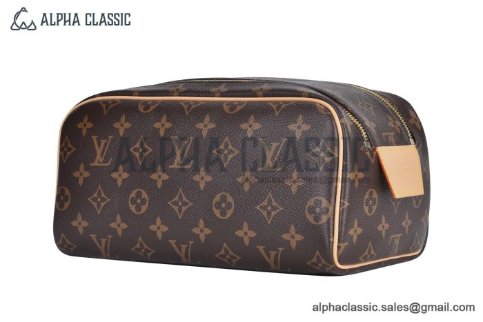 LV Toilet Dopp Kit Pouch Monogram Canvas Brown M44494