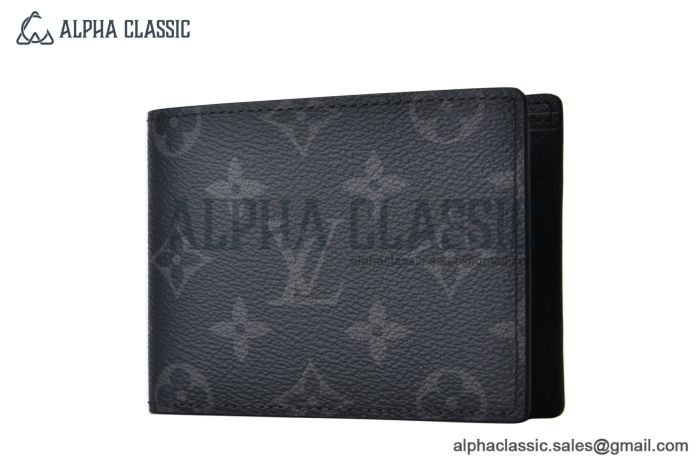 LV Slender Wallet Black Monogram Eclipse Canvas M64002