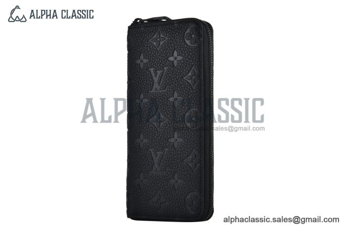 LV Zippy Vertical Wallet Black Monogram Taurillon Leather M69047
