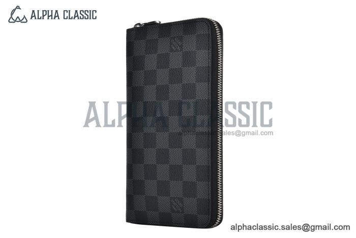 LV Zippy Organizer Wallet Black Damier Graphite Canvas N63077