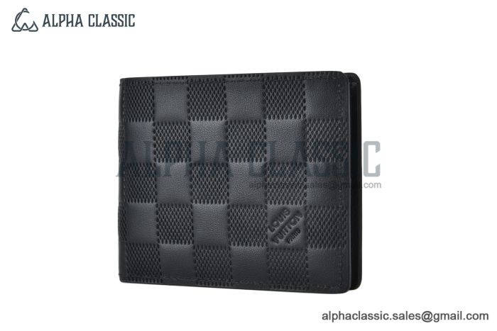 LV Slender Wallet Black Damier Infini Leather N63263