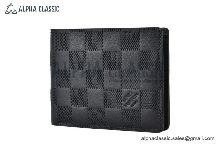 LV Multiple Wallet Black Damier Infini Leather N63124