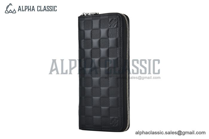 LV Zippy Vertical Wallet Black Damier Infini Leather N63548
