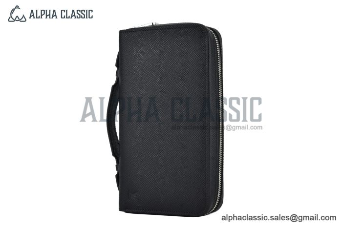 LV Zippy XL Wallet Black Taiga Leather M42097