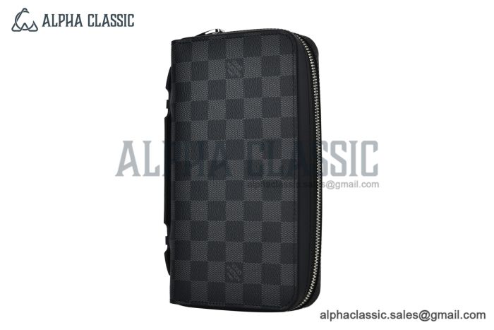 LV Zippy XL Wallet Black Damier Graphite Canvas N41503