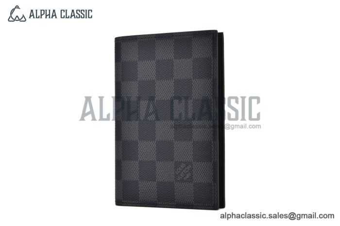 LV Passport Cover Black Damier Graphite Canvas N64411