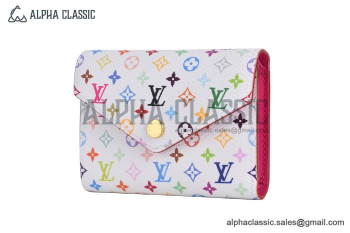 LV x TM Victorine Wallet White Murakami Monogram Canvas M14163