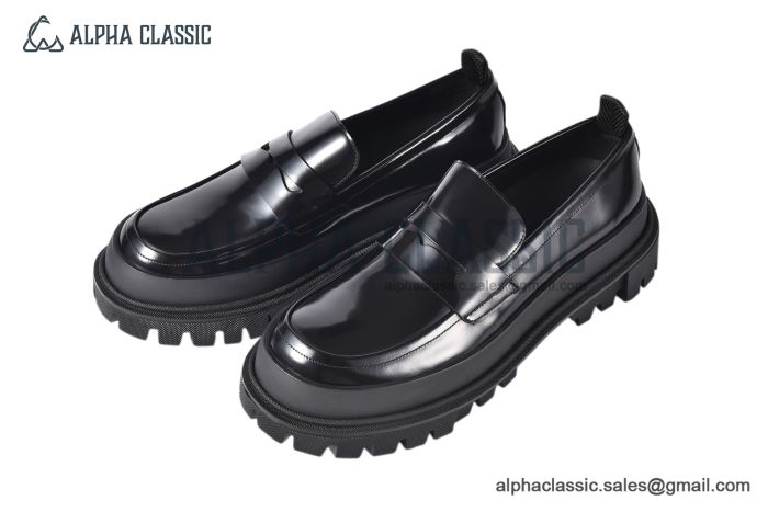 Dolce & Gabbana City Trek Brushed Black Calfskin Loafers  