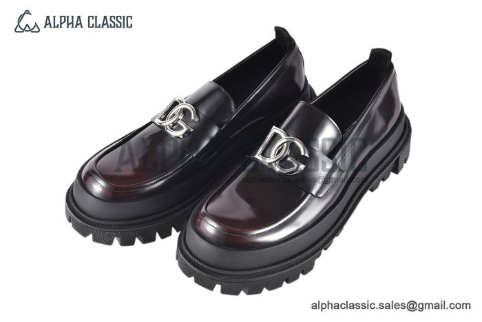 Dolce & Gabbana Hi-trekking Brushed Brown/Black Calfskin Loafers with DG logo