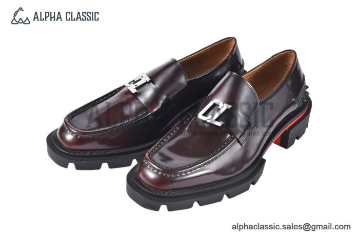 Christian Louboutin Varsimoc Brown/Black Calfskin Loafers