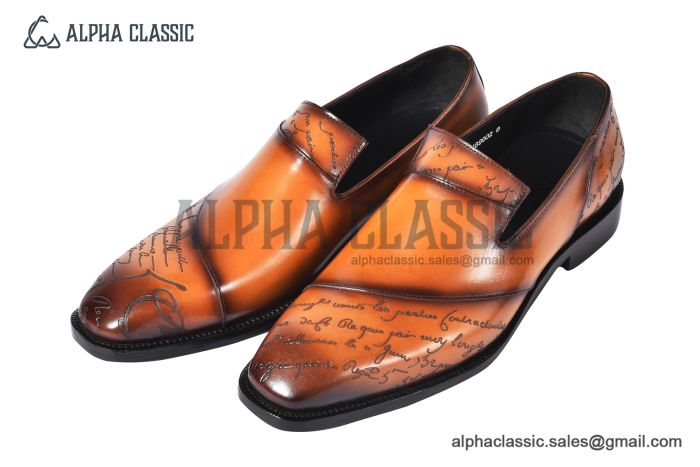 Berluti Cursive Galet Scritto Brown Calfskin Loafer