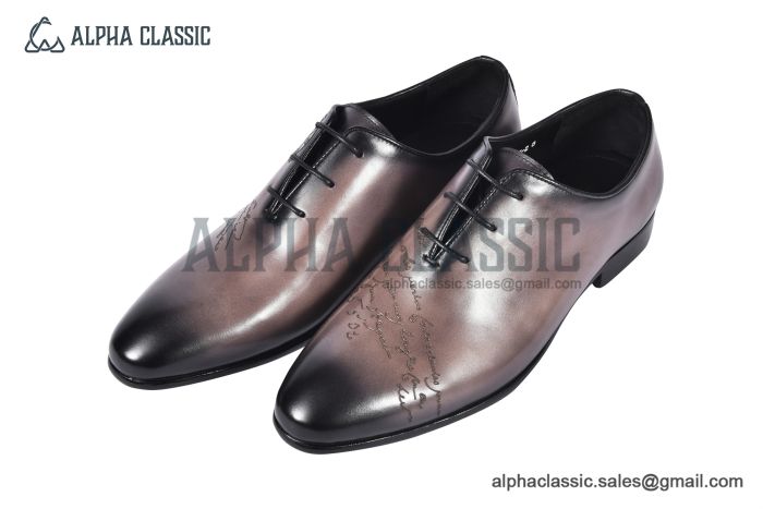 Berluti Alessandro Galet Scritto Beige Calfskin Oxford