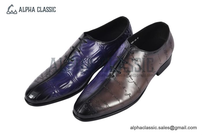 Berluti Alessandro Demesure Blue/Brown Calfskin Oxford