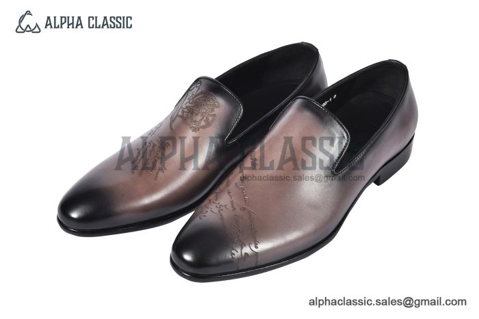Berluti Cursive Galet Scritto Beige Calfskin Loafer