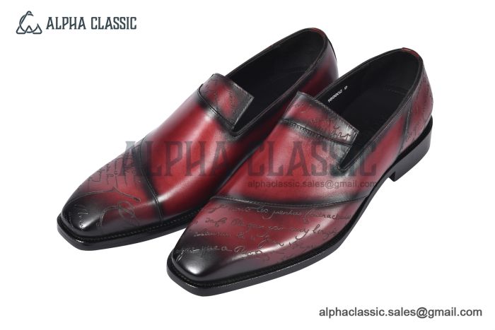 Berluti Cursive Galet Scritto Red Calfskin Loafer