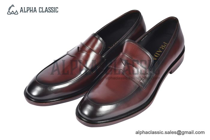 Prada Classic Brushed Dark Brown Calfskin Loafers