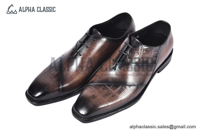 Berluti Alessandro Démesure Beige Calfskin/Crocodile Oxford