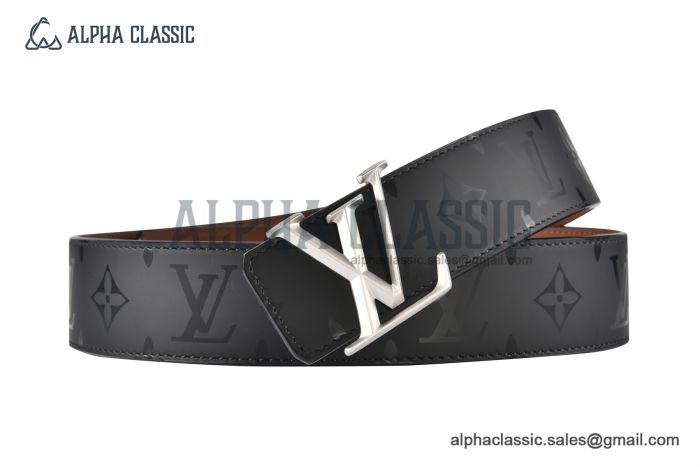 LV Pyramide 40mm Reversible Belt Monogram Illusion Calf Leather with Stainless Steel LV Pyramide Buckle