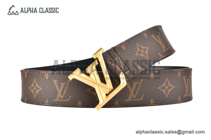 LV Pyramide 40mm Belt Brown Monogram Canvas with Yellow Gold LV Pyramide buckle