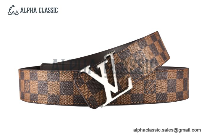 LV Initiales 40MM Belt Brown Damier Graphite Canvas with Stainless Steel LV Initials Buckle