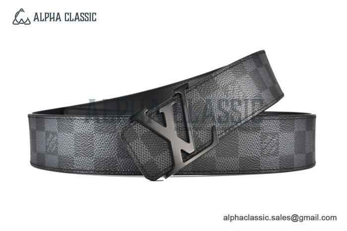 LV Initiales 40MM Belt Black Damier Graphite Canvas with Matte Black LV Initials Buckle