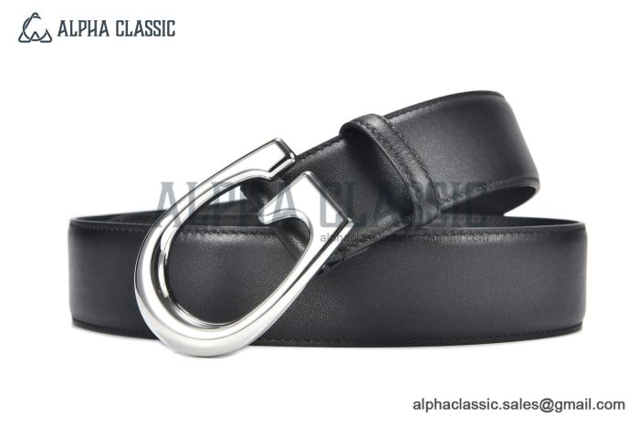 Gucci Belt Black Leather With Stainless Steel G Buckle